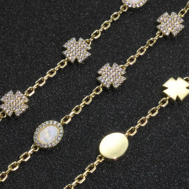 Custom Opal Cross Necklace | Light Luxury Bling Jewelry | Men's Hip Hop Pendant | Caratix - CaratixJewelry