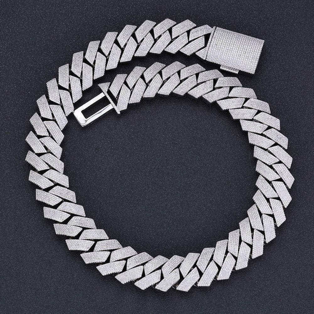 -Cut Moissanite Cuban Link Chain – S925 Sterling Silver Iced-Out Hip Hop Men’s Luxury Streetwear Necklace - CaratixJewelry