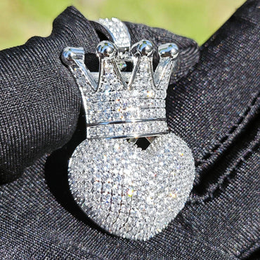 Romantic Heart Pendant Necklace | CZ Iced Out Hip Hop Unisex Trend Jewelry - CaratixJewelry