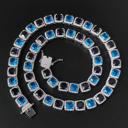 10mm Iced Out Candy Chain Necklace Colorful Rapper Iced Out Chain Style | Caratix Jewelry - CaratixJewelry