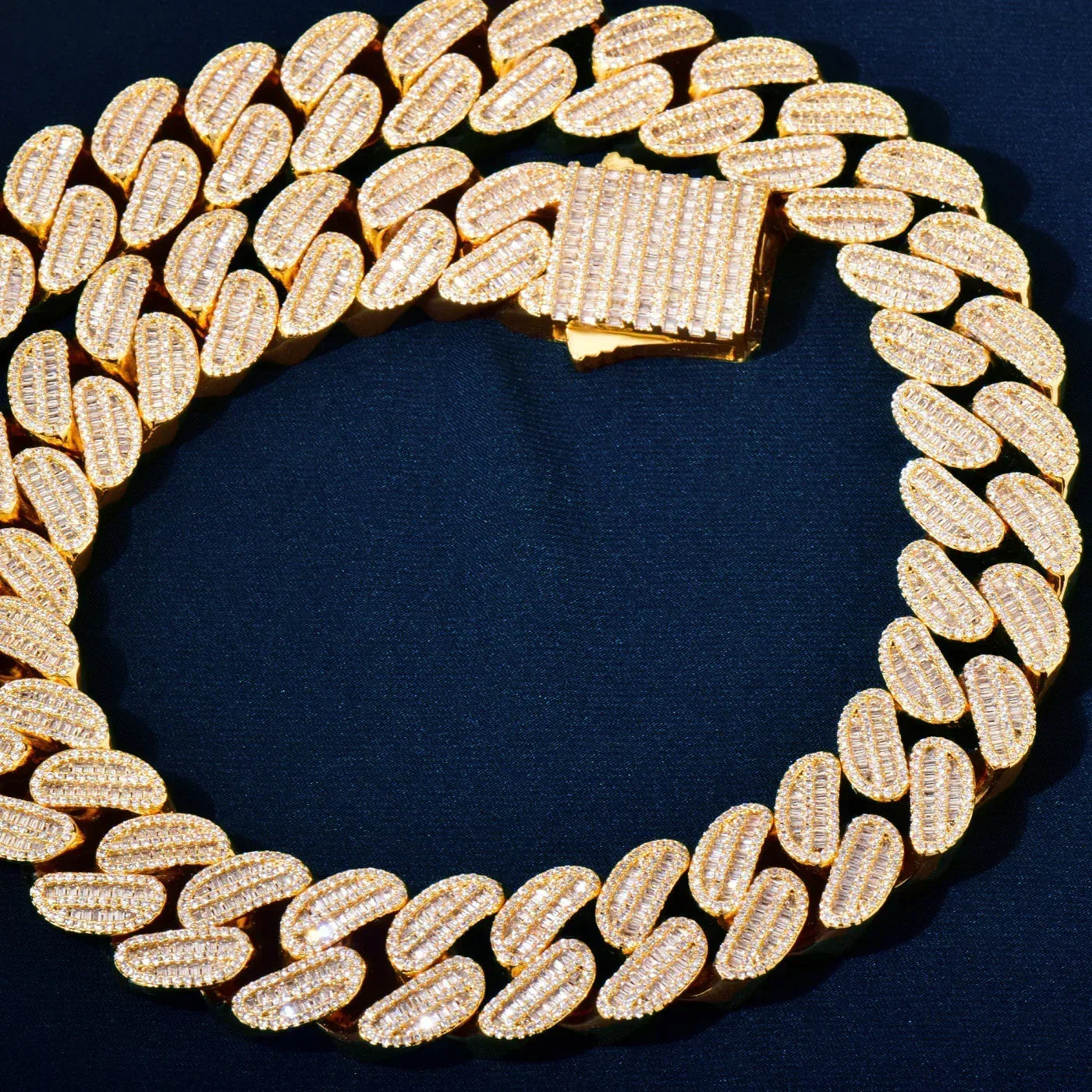 21mm Iced Out Step Cut Cuban Chain Necklace - CaratixJewelry