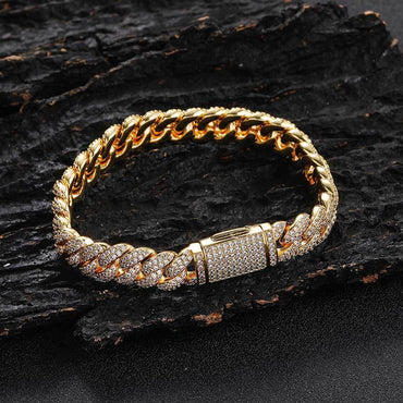10mm Double Row Iced-Out Bubble Cuban Link - CaratixJewelry
