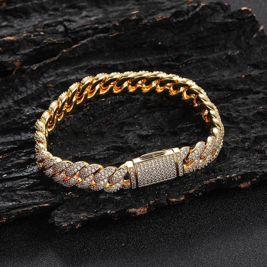 10mm Double Row Iced-Out Bubble Cuban Link - CaratixJewelry