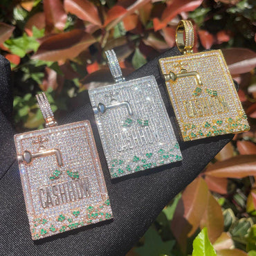 Iced Out "Cash Claw" Pendant | Men's Real Copper CZ Money Grabber Necklace - CaratixJewelry