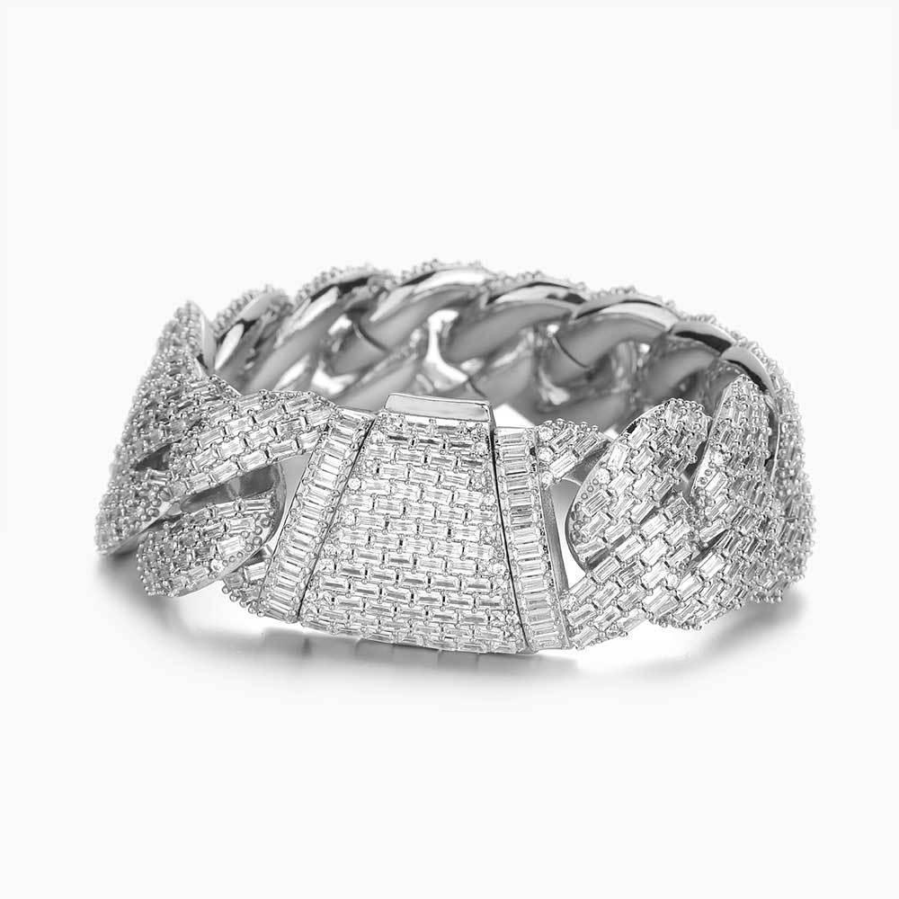 24mm Iced Out Bubble Cuban Bracelet T-Cut Zircon Hip Hop Jewelry - CaratixJewelry