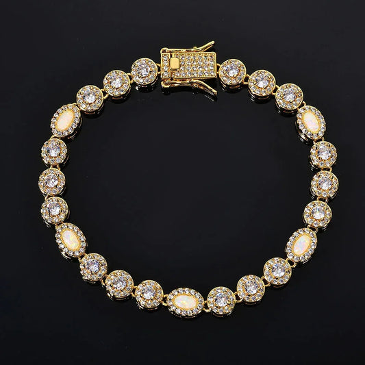 Custom Opal & Zircon Bracelet Hip Hop Jewelry for Men | Caratix - CaratixJewelry