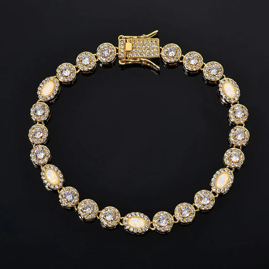 Custom Opal & Zircon Bracelet Hip Hop Jewelry for Men | Caratix - CaratixJewelry