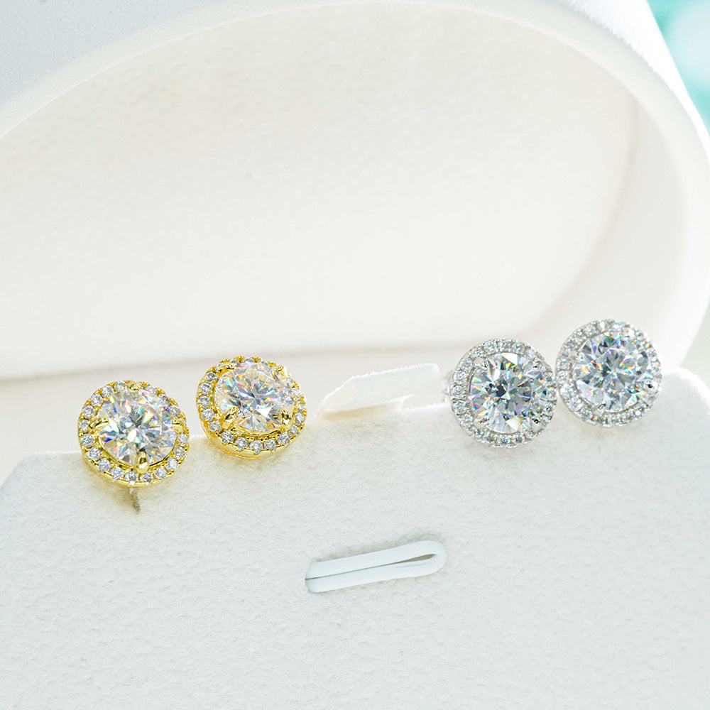 6.5mm 1ct Moissanite Stud Earrings S925 Silver | D Color VVS1 Diamond Tester | Caratix