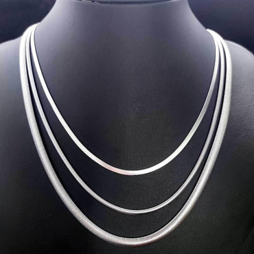 Custom ASAP Rocky Style Flat Snake Blade Chain | Stainless Steel Hip Hop Jewelry | Caratix - CaratixJewelry