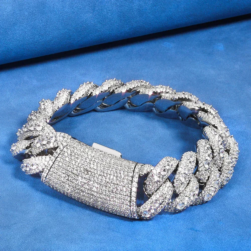 Custom 22mm Mega Bubble Cuban Link Bracelet - CaratixJewelry