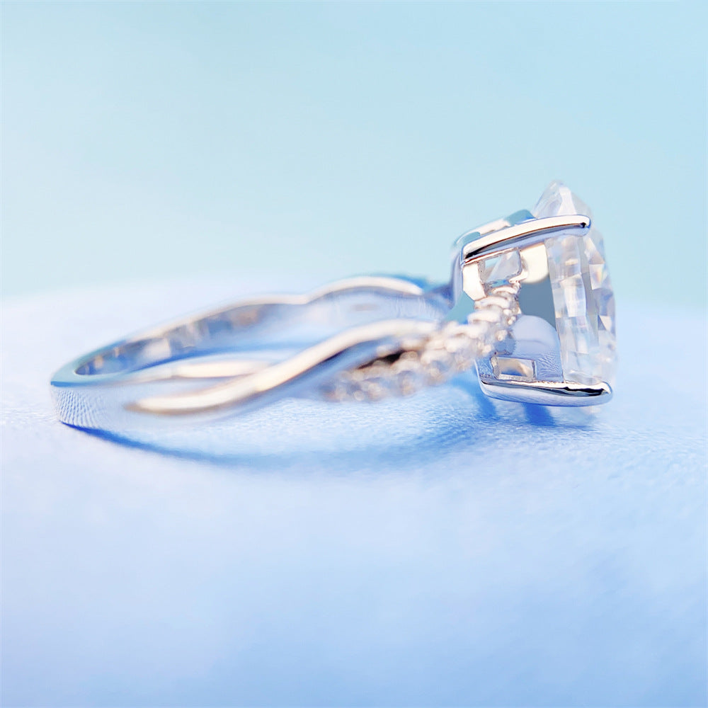 2026 Summer New S925 Silver 3ct Oval Moissanite Ring | 3 Carat D VVS1 Solitaire | Caratix