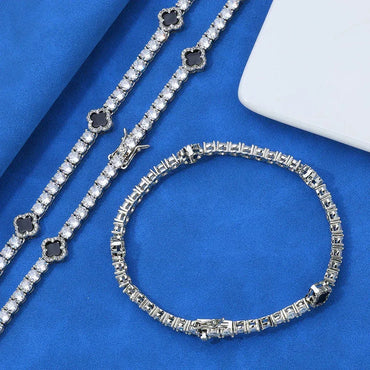 Iced Out Tennis Necklace Zircon Floral Charm Hip Hop Jewelry for Women | Caratix Jewelry - CaratixJewelry