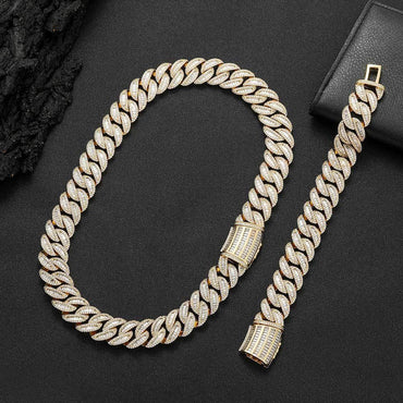 Miami Link Cuban Necklace T-Shape Zircon Hip Hop Jewelry - CaratixJewelry