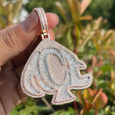 Iced Out "ACE" Letter Pendant | Men's Top Player Necklace | Premium Copper CZ Poker Jewelry | Number One Status Bling | Caratix - CaratixJewelry