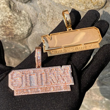 Men's Custom Style Name Necklace | Premium Copper CZ Hip Hop Acronym Jewelry - CaratixJewelry
