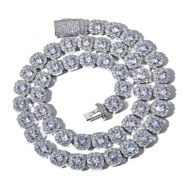10mm Square Tennis Chain Iced-Out Zircon Necklace for Men | Caratix Jewelry - CaratixJewelry