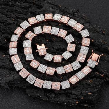 Iced Out Candy Chain Necklace Baguette Zircon Bling Jewelry for Men | Caratix Jewelry - CaratixJewelry