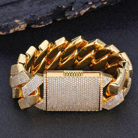 26mm Six Row Iced-Out Cuban Link Bracelet - CaratixJewelry