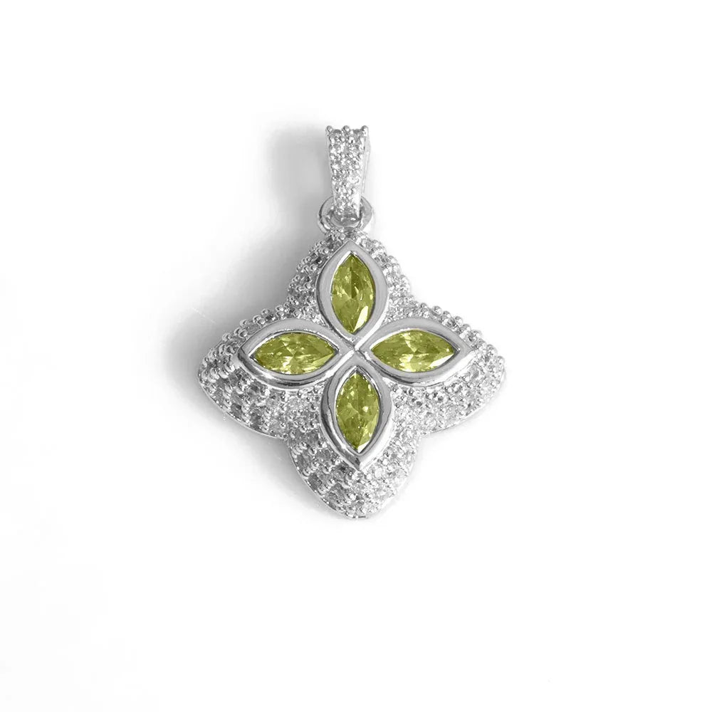 S925 Sterling Silver Moissanite Clover Pendant | Women's VVS Iced Out Necklace | Light Luxury Ice Pendant | Caratix - CaratixJewelry