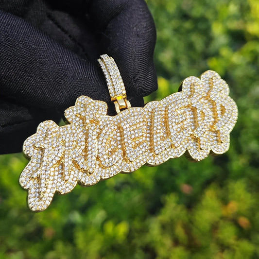 Iced Out Letter Pendant Necklace | CZ Hip Hop Streetwear Unisex Jewelry - CaratixJewelry