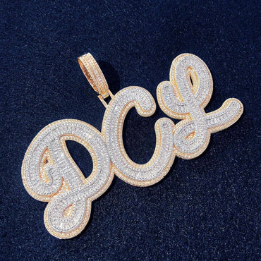 Iced Out Letter Pendant | CZ Alphabet DIY Hip Hop Custom Necklace Jewelry - CaratixJewelry
