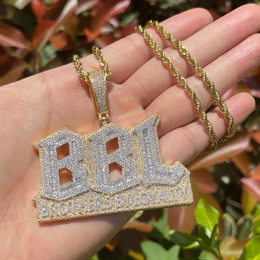 Men's "Big Boss Life" Necklace | Premium Copper CZ Acronym Jewelry - CaratixJewelry