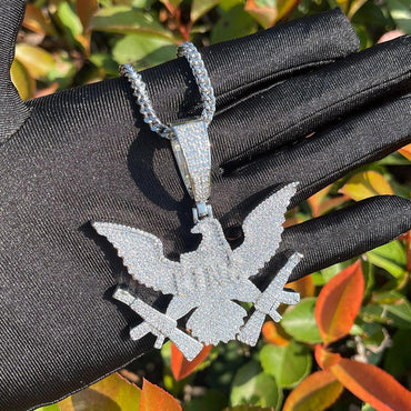 Men's Glacier Sculpture Necklace | Premium Copper CZ Weapon Jewelry Caratix - CaratixJewelry