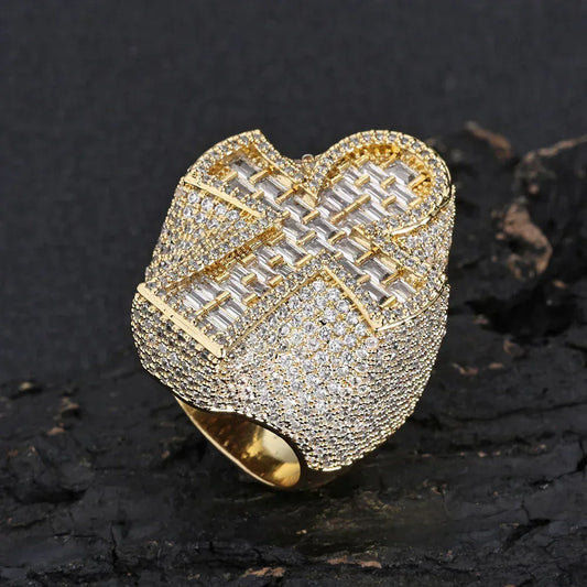 Zircon Cross Ring for Men | Luxury Vintage Hip Hop Jewelry | Caratix Jewelry - CaratixJewelry