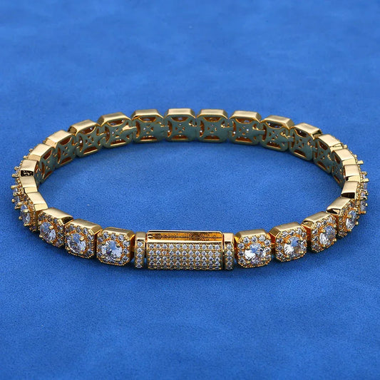 Custom 7mm Zircon Tennis Bracelet Hip Hop Jewelry for Men | Caratix Jewelry - CaratixJewelry