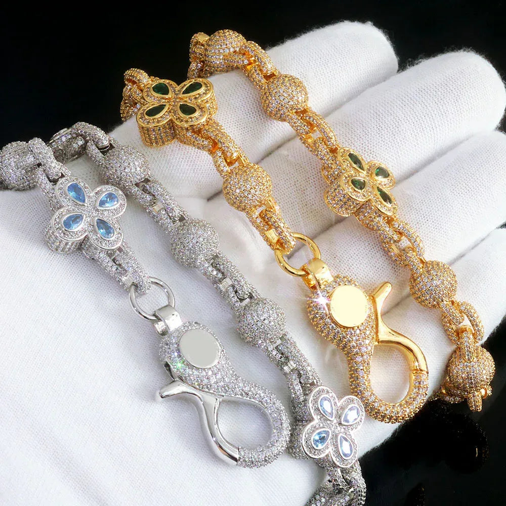 Round Bead Chain Waist Chain Zircon Hip Hop Jewelry Rapper Iced Out Chain | Caratix Jewelry - CaratixJewelry