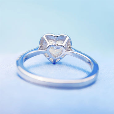 2 Carat Heart Cut Moissanite Ring | S925 Sterling Silver Solitaire Ring | Caratix