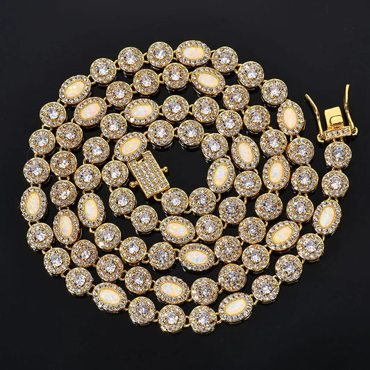 Custom Opal & Zircon Necklace Iced Out Chain for Rapper | Caratix - CaratixJewelry