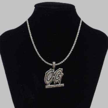 OG Original Gangster Two Tone Iced Out Letter Diamond Pendant Necklace – Custom Hip Hop Jewelry for Men