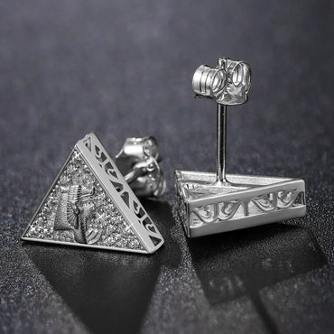 D Color VVS Solid 925 Silver Hip Hop Earrings - CaratixJewelry