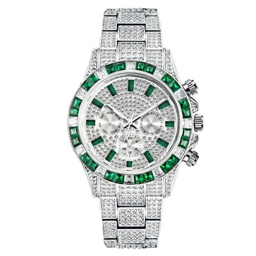 Luxury Six-Pin Men's Watch | Multifunctional Iced Out Watch | Stainless Steel Waterproof Quartz Wristwatch | Calendar Men’s Clock | Caratix - CaratixJewelry