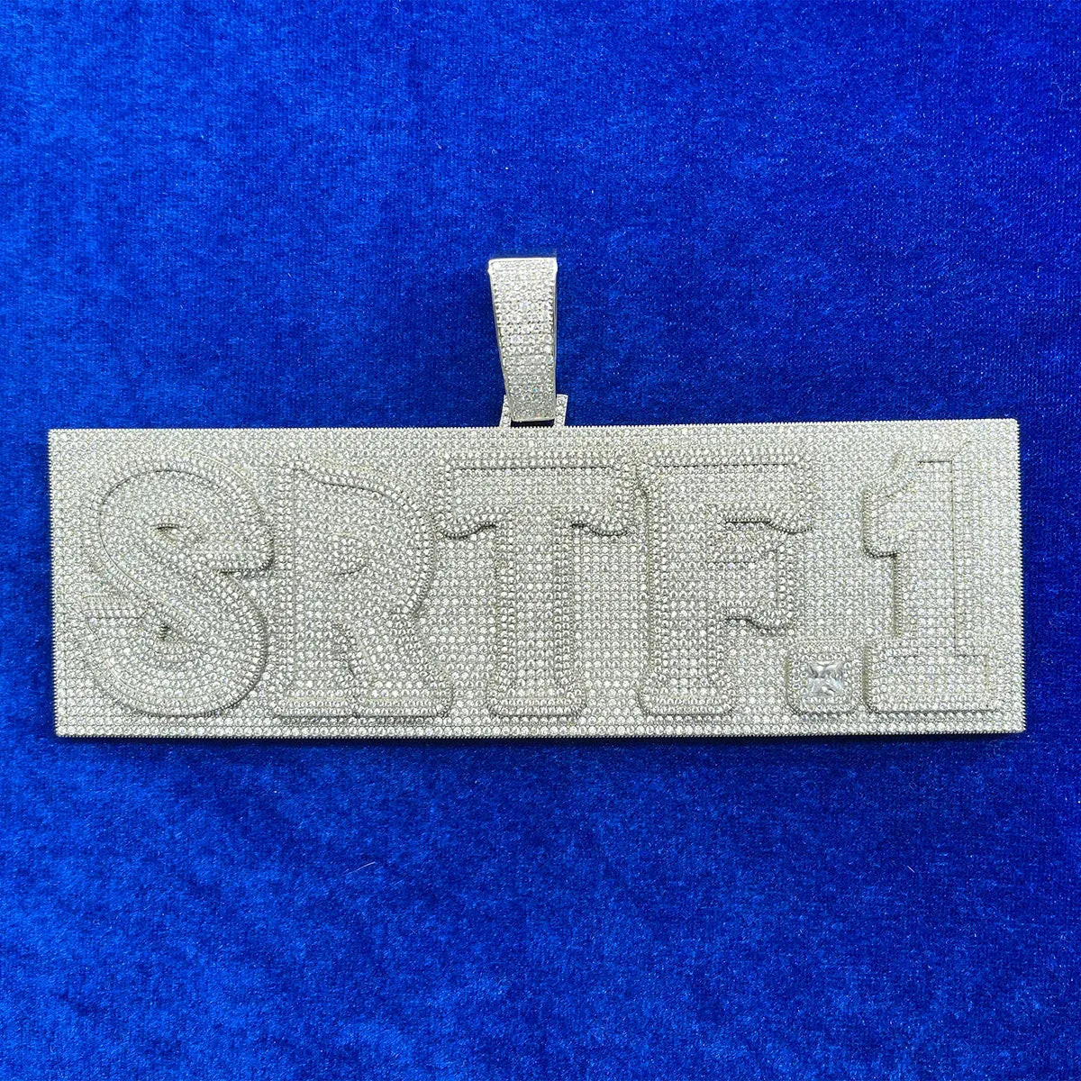 Plate Design VVS Shine Iced Out Personalized Custom Name Necklace Pendant - Luxury Custom Jewelry - CaratixJewelry