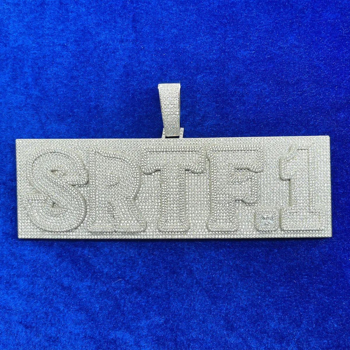 Plate Design VVS Shine Iced Out Personalized Custom Name Necklace Pendant - Luxury Custom Jewelry - CaratixJewelry