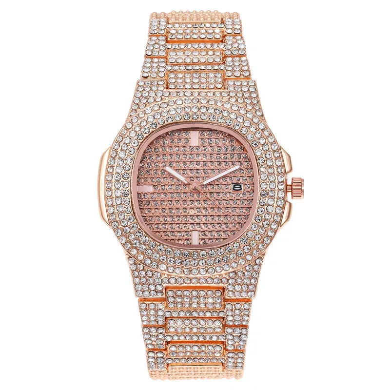 Luxury Unisex Watch for Men & Women | Hip Hop Iced Out Watch with Date | 2026 Relogio Reloj Quartz Wristwatch | Top Brand Drop Shipping | Caratix - CaratixJewelry