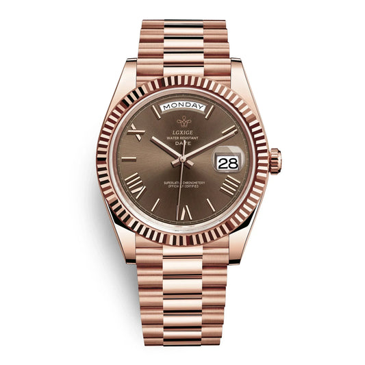 Luxury Men's Top Brand Wrist Watch | Waterproof Swim Quartz Clock | Day Date Iced Out Watch | 2026 Fashion Executive Timepiece | Caratix - CaratixJewelry