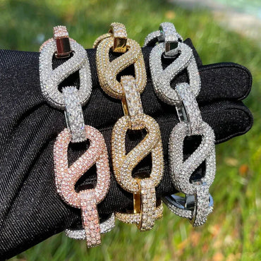 20MM Baguette and Stones Infinity Iced Out Bracelet - CaratixJewelry