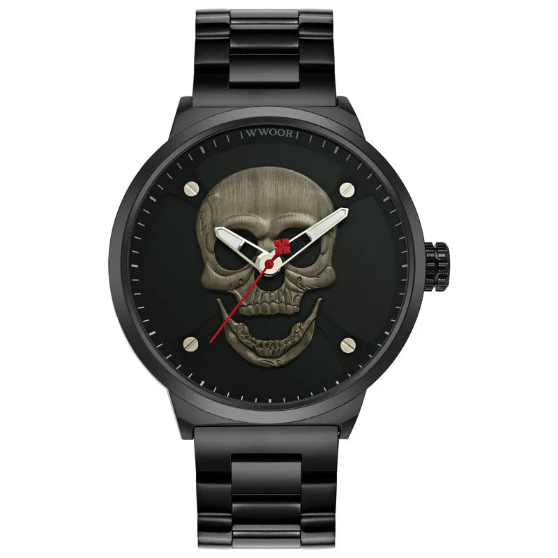Luxury Skull Watch for Men | Creative Stainless Steel Sports Watch | Top Brand Waterproof Quartz Wristwatch | Iced Out Watch 2026 | Male Fashion Clock | Caratix - CaratixJewelry