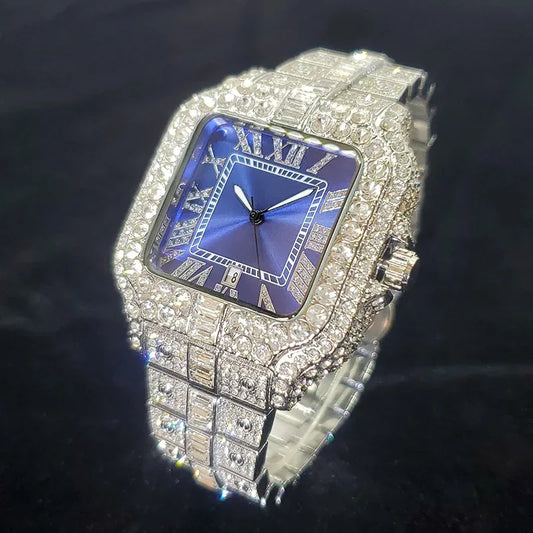 Luxury Brand Silver Watch for Men | Hip Hop Iced Out Original Reloj Hombre | Cool Shiny Jewelry Clock | 2026 Fashion Dropshipping | Caratix - CaratixJewelry
