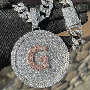 Disc Edition Iced Out Personalized Custom Name Necklace Pendant – Luxury Hip Hop Jewelry for Men & Women - CaratixJewelry