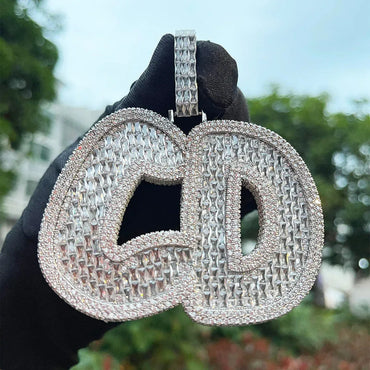 Big Baguette Iced Out Personalized Custom Name Necklace Pendant - Luxury Custom Jewelry - CaratixJewelry