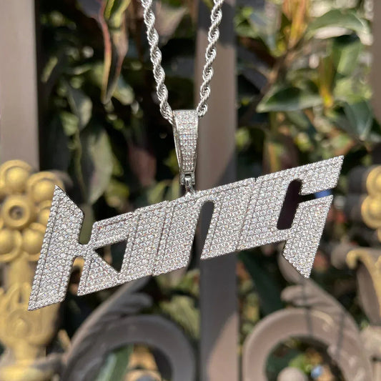 Luxury Font VVS Iced Out Personalized Custom Name Necklace Pendant - Premium Custom Jewelry - CaratixJewelry