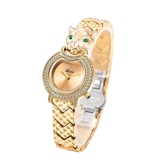 Luxury Women's Leopard Iced Out Watch | Full Bling Waterproof Ladies Quartz | Unique Stainless Steel Reloj | Caratix - CaratixJewelry