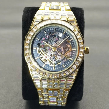 Luxury Skeleton Automatic Mechanical Men's Watch | Iced Out Watch Tourbillon Aesthetic | Waterproof Hip Hop Top Brand Clock | Caratix - CaratixJewelry