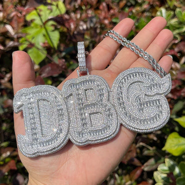 Baguettes n Stones Iced Out Personalized Custom Name Necklace Pendant - Luxury Custom Jewelry - CaratixJewelry