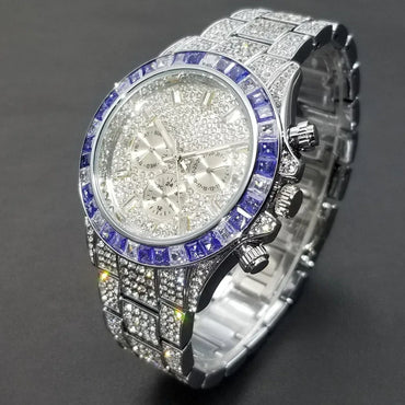 Luxury Six-Pin Men's Watch | Multifunctional Iced Out Watch | Stainless Steel Waterproof Quartz Wristwatch | Calendar Men’s Clock | Caratix - CaratixJewelry