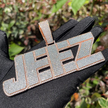All Caps Bold and Bling Iced Out Personalized Custom Name Necklace Pendant - Luxury Custom Jewelry - CaratixJewelry